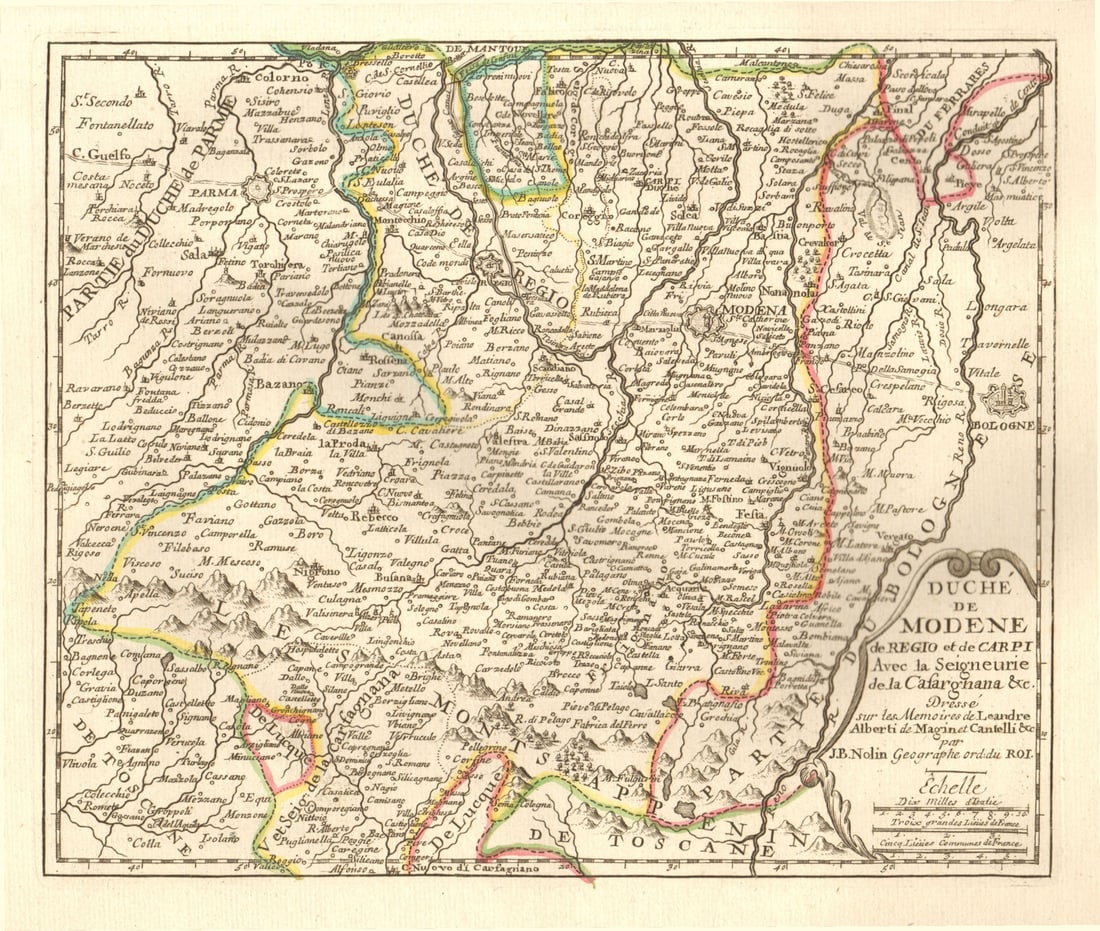 Duché de Modene de Regio et de Carpi' Duchy of Modena & Reggio. NOLIN c1725 map (1 of 1)