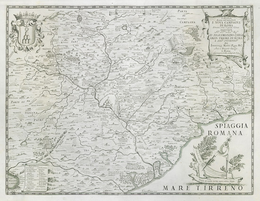 Tavola Esatta dell'antico Latio e Nova Campagna di Roma. Latium. ROSSI c1697 map (1 of 1)
