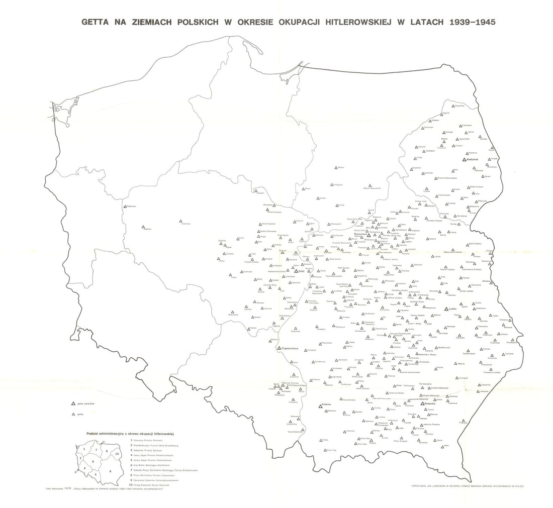 Ghettos in Poland during the occupation—WW2—PWN—Nazi Crimes Commission 1979 map (1 of 1)
