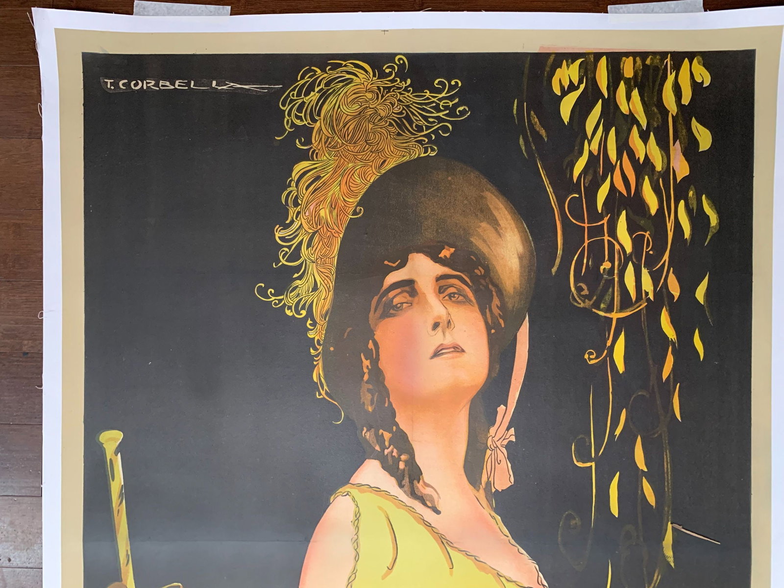 Tosca - Art by Tito Corbella (1918) 37x107 Italian Movie Poster LB - 3