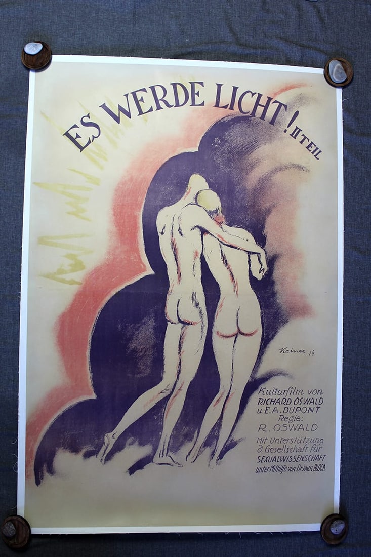 Let There Be Light - Art By Ludwig Kainer (1918) 37.5x56 German Advertising Poster LB: Title: Let There Be Light - Art By Ludwig Kainer (1918) 37.5x56 German Advertising Poster LB Description: Let There Be Light - Art By Ludwig Kainer (1918) 37.5x56 German Advertising Poster LB\n\nPleas