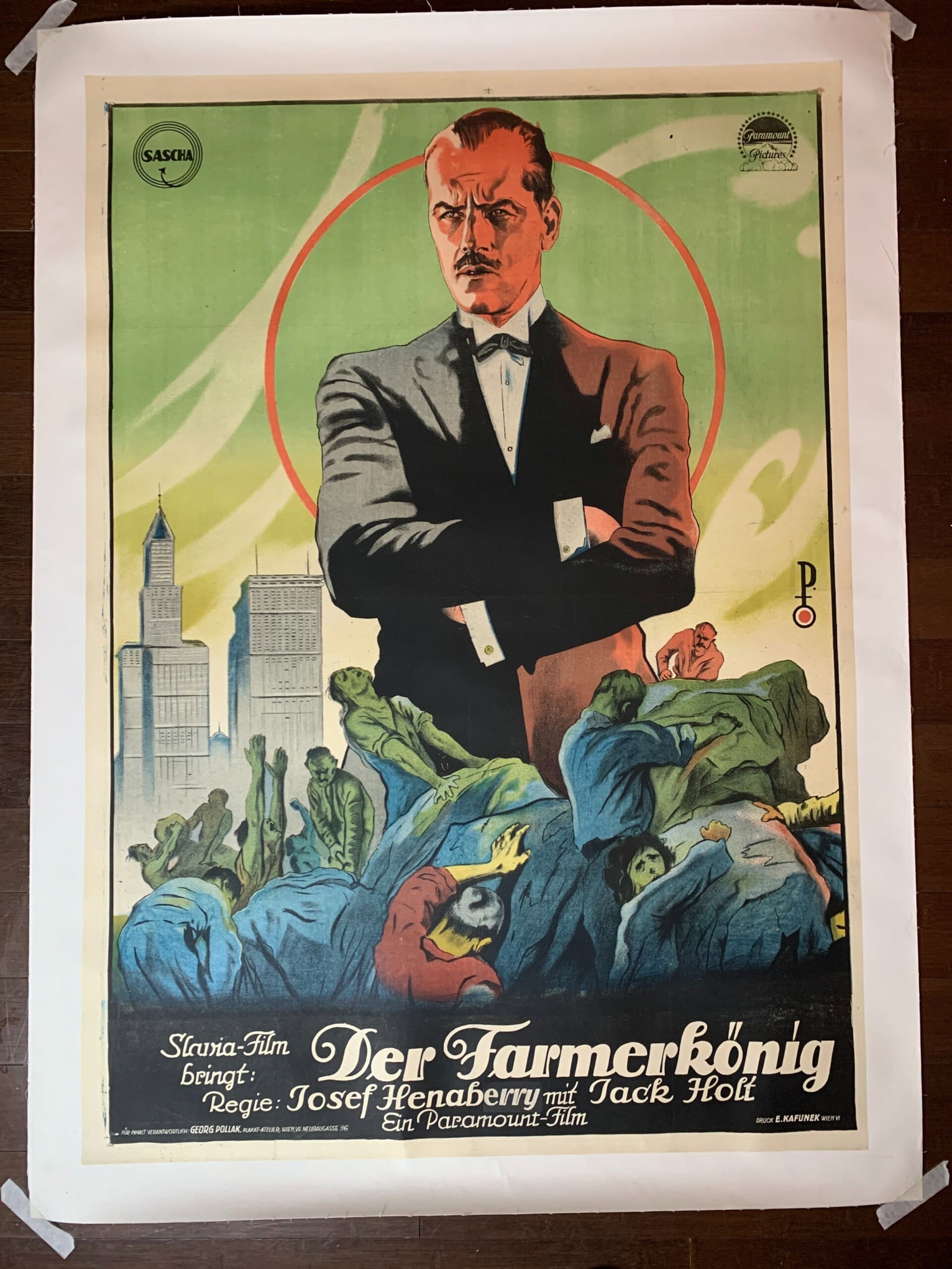 Making a Man aka Der Farmerkonig (1922) 35x49 German Movie Poster LB: Title: Making a Man aka Der Farmerkonig (1922) 35x49 German Movie Poster LB Description: Making a Man aka Der Farmerkonig (1922) 35x49 German Movie Poster LB\n\nPlease refer to the attached photos to 