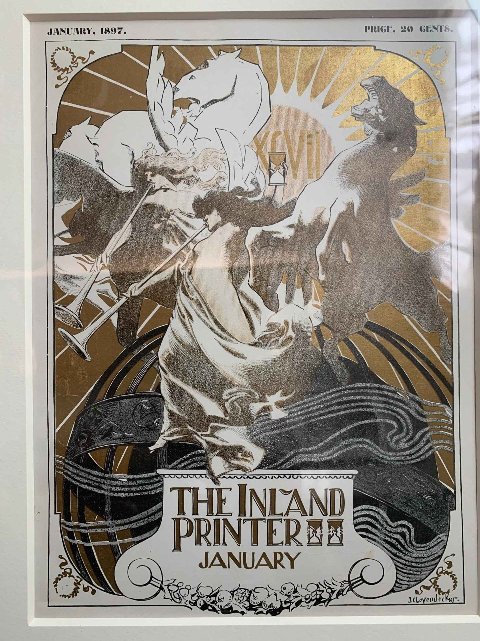 Inland Printer - Art by Leyendecker (1897) US Framed Magazine Cover - 5