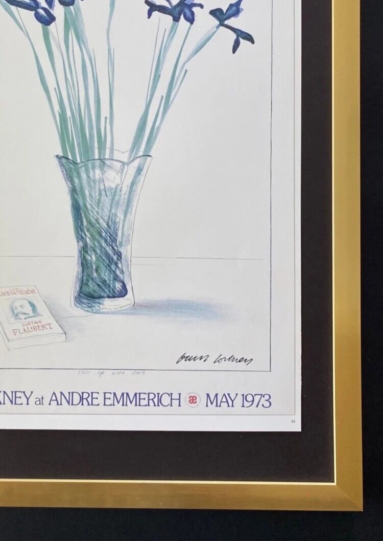 987 David Hockney Signed Poster Print Vintage Framed Modern Art - 3