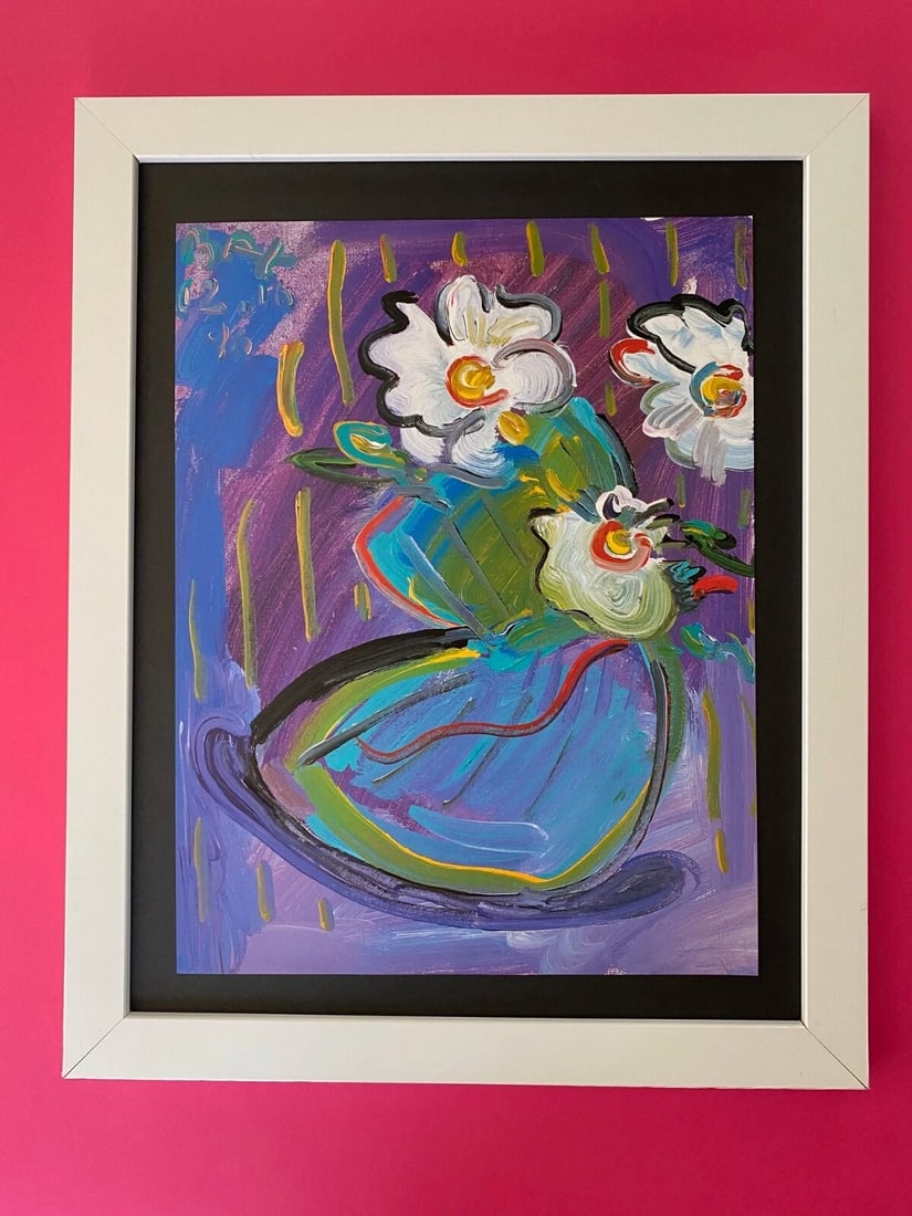 PETER MAX | AWESOME | 1990'S SIGNED PRINT | POP ART | NEW 14X11 IN. FRAME - 2