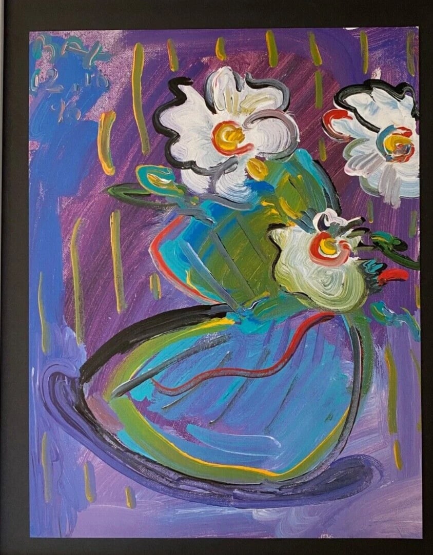 PETER MAX | AWESOME | 1990'S SIGNED PRINT | POP ART | NEW 14X11 IN. FRAME - 3