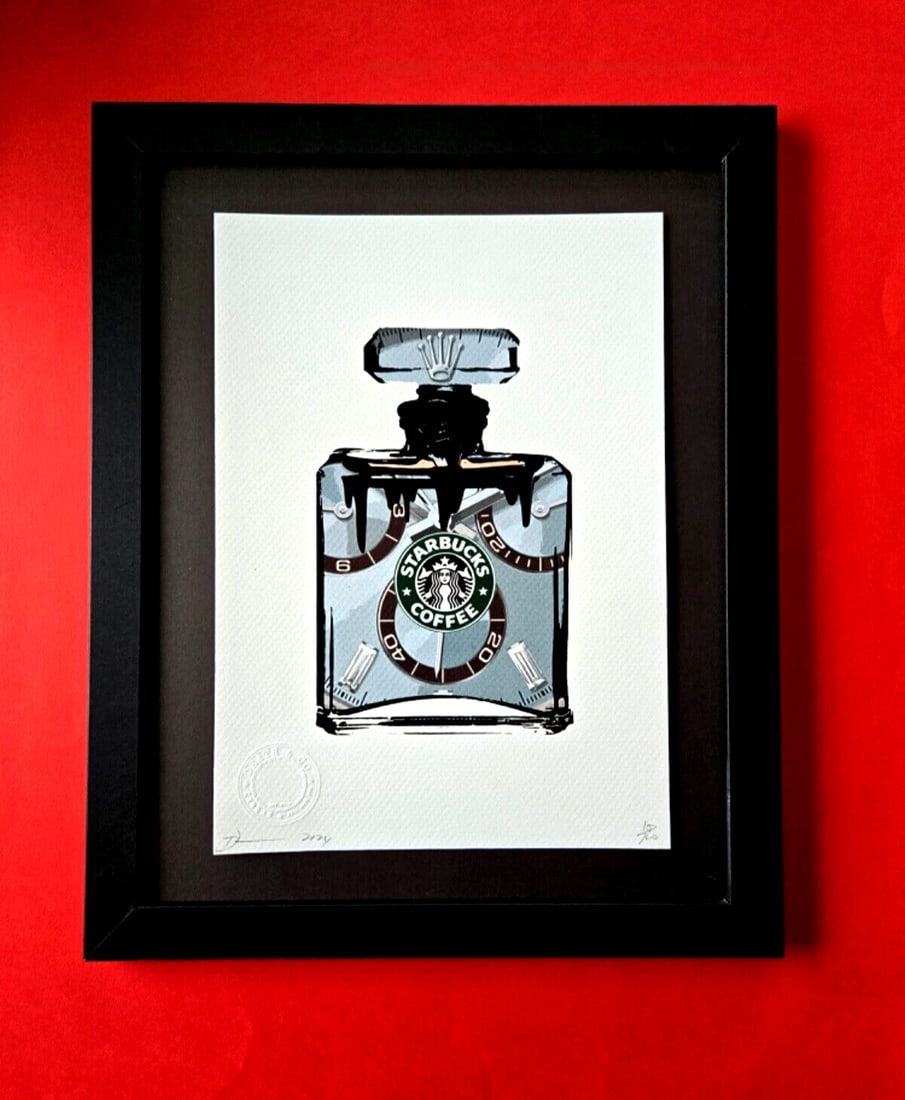 Death NYC Pop Art Print Hand Signed Framed 16X12in LtdEd. Rolex Starbucks COA: Up for Sale this Beautiful and Scarce Print by Pop Art Graffiti Master Artist Death NYC Hand Signed in Pencil Numbered X/100 or Proof This piece is mounted on a 12 x 16 in. black acid free black board