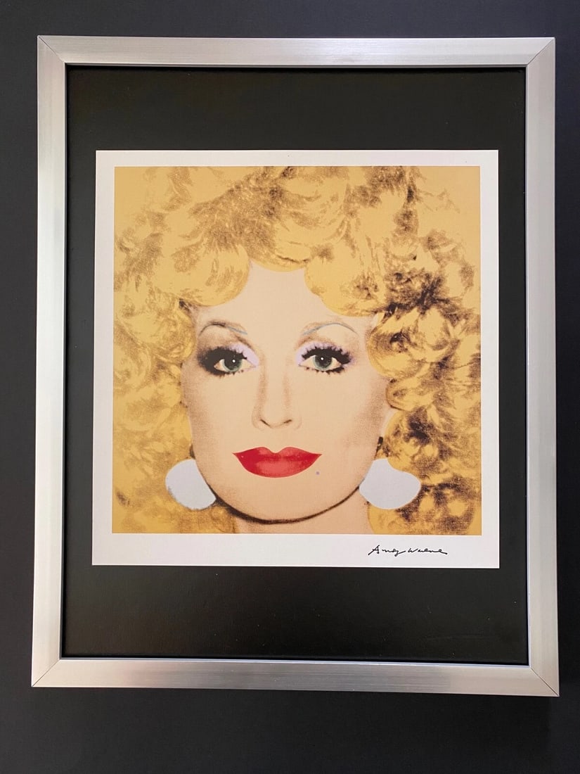 Andy Warhol Dolly Parton Signed 1984 Vintage Print Framed Pop Art Collector Piec - 2