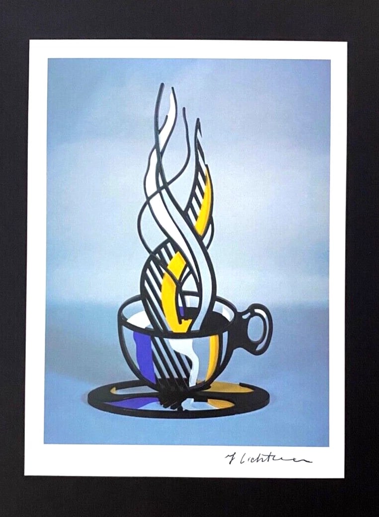 Roy Lichtenstein 1981 Signed Pop Art Print Framed Gold Frame Piece - 3