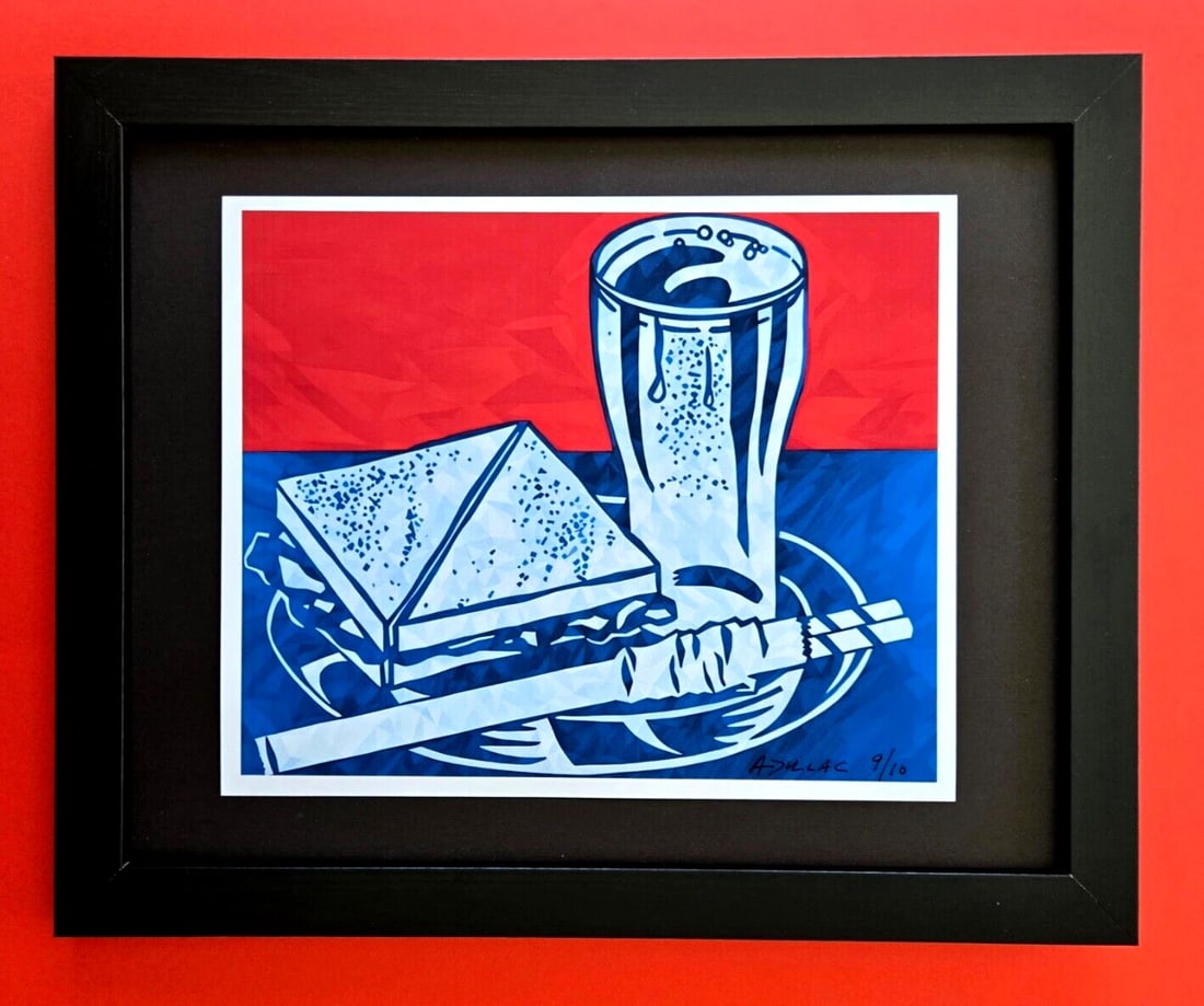 ALEXANDER DULAC | " RETRO BITES " Hand Signed Authentic Pop Art Ed. of 10 COA: My art is a celebration of the grandeur and splendor of the Legends of our Time. Through my portraits, I seek to immortalize those who not only define but also inspire aspiration and luxury in our