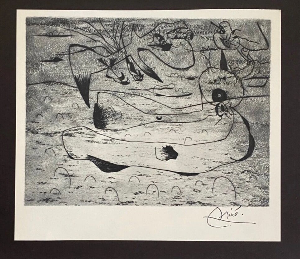 Joan Miro | Vintage 1958 Signed | Mounted & Framed Offset Lithograph - 3