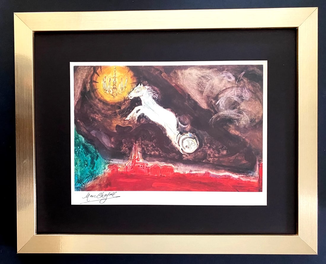 MARC CHAGALL | ORIGINAL VINTAGE 1975 PRINT | SIGNED FRAMED Ready to Hang (1 of 4)