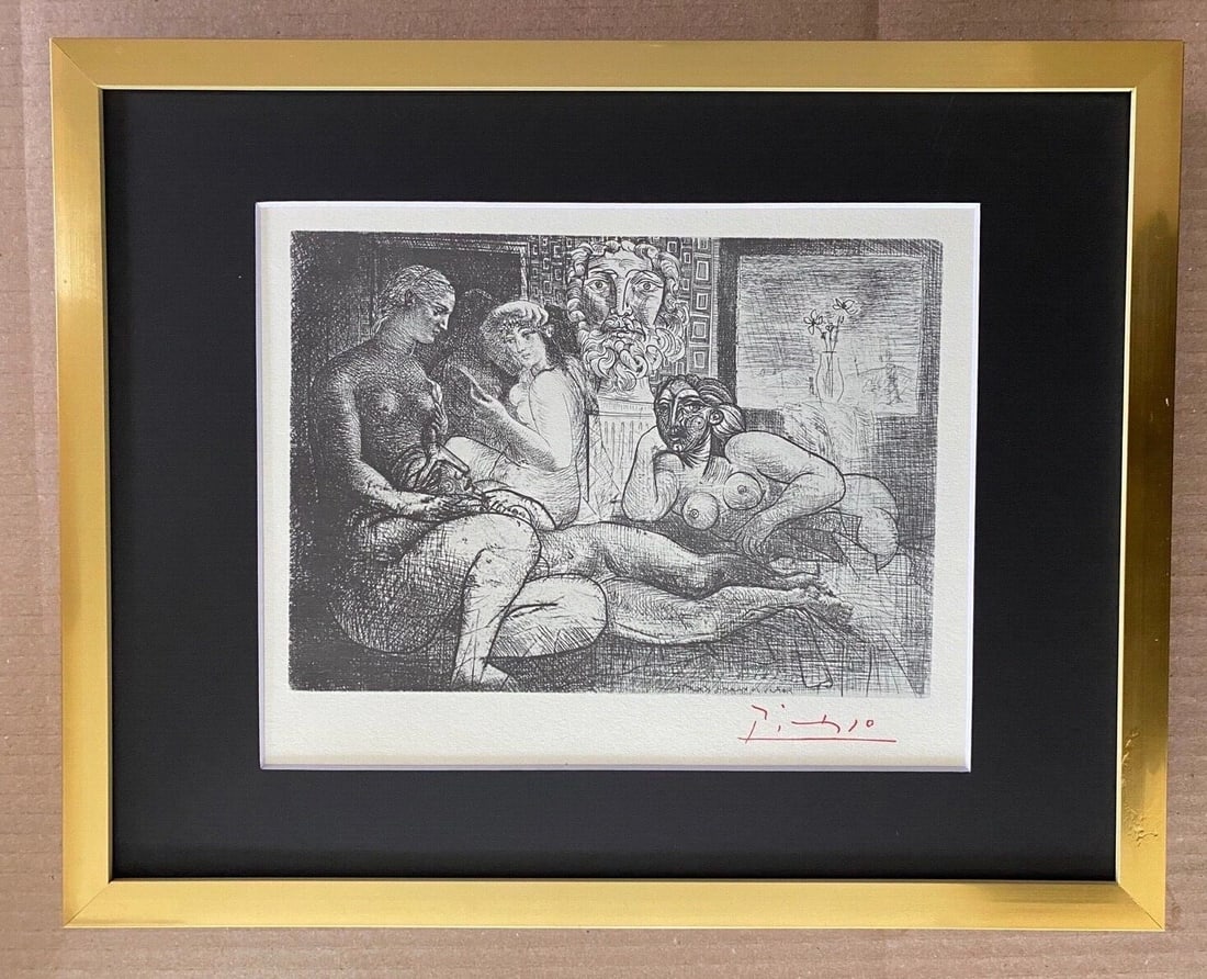 Pablo Picasso | Artistic Figures | 1956 Signed Lithograph | Matted to 11x14 LtdEd. - 2