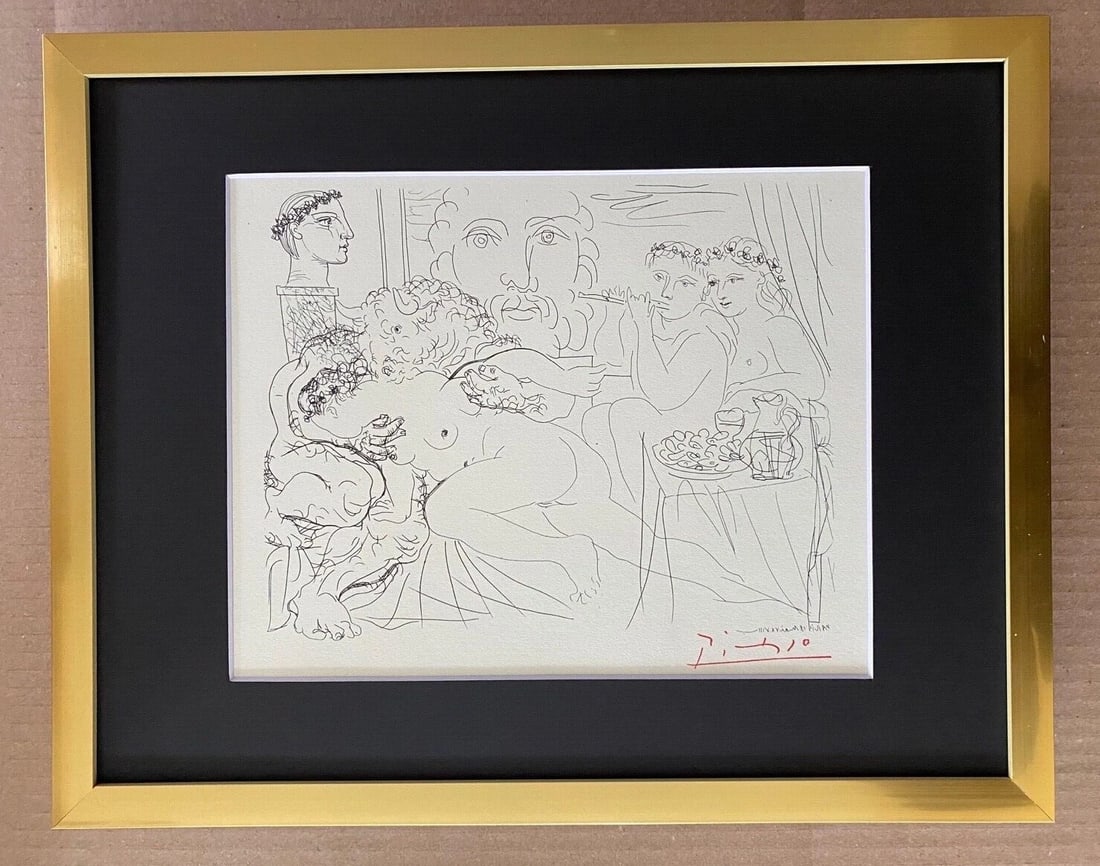 Pablo Picasso | Artistic Figures | 1956 Signed Lithograph | Matted to 11x14 LtdEd. (1 of 4)