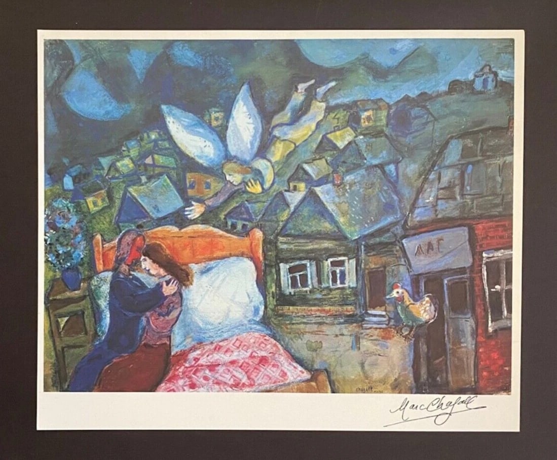 MARC CHAGALL | ORIGINAL VINTAGE 1975 PRINT | SIGNED | MOUNTED AND FRAMED - 3