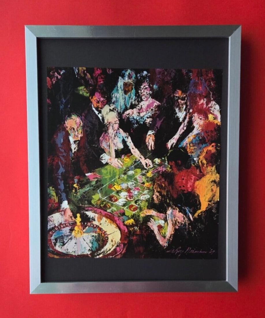 LeRoy Neiman LIFE IN MONACO Signed Pop Art Framed New 14x11 CASINO MONTECARLO: Beautiful and Scarce Original 1991 Print Leroy Neiman " MONTECARLO " Signed on the Plate This piece is mounted on a 14 x 11 in. black acid free premium black board. Framed covers an area of 15x12in.