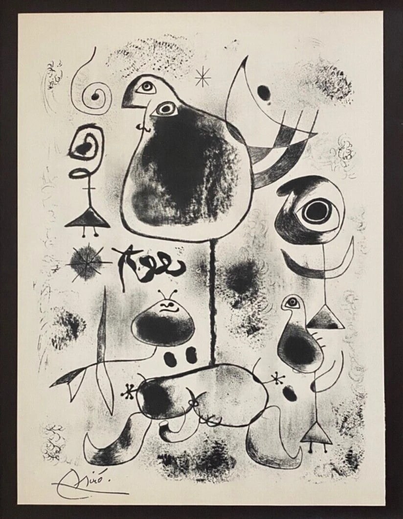 Joan Miro | Vintage 1958 Signed | Mounted & Framed Offset Lithograph - 3
