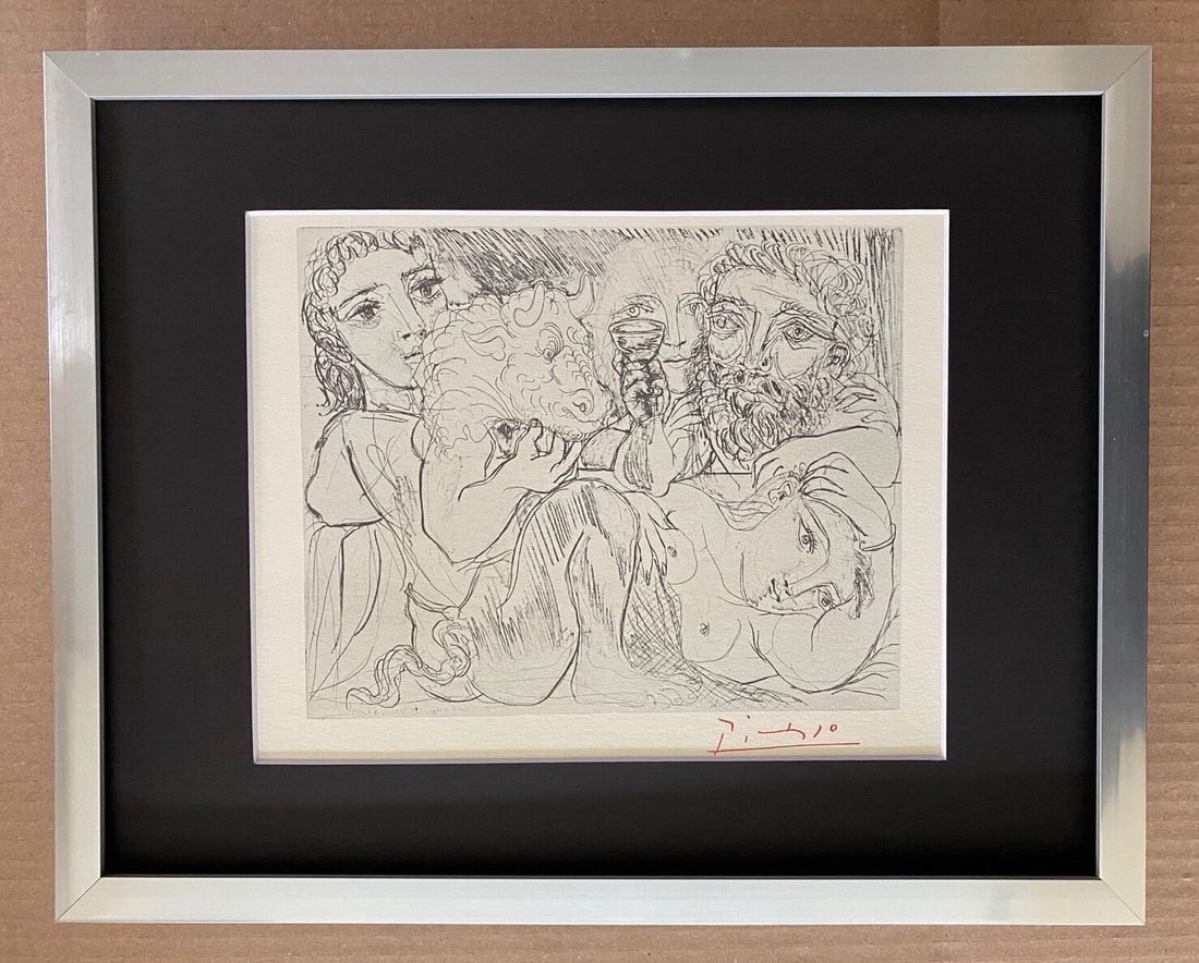 Pablo Picasso | Artistic Figures | 1956 Signed Lithograph | Matted to 11x14 LtdEd. (1 of 4)