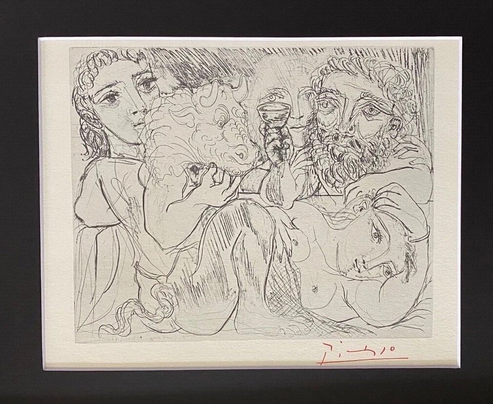 Pablo Picasso | Artistic Figures | 1956 Signed Lithograph | Matted to 11x14 LtdEd. - 3