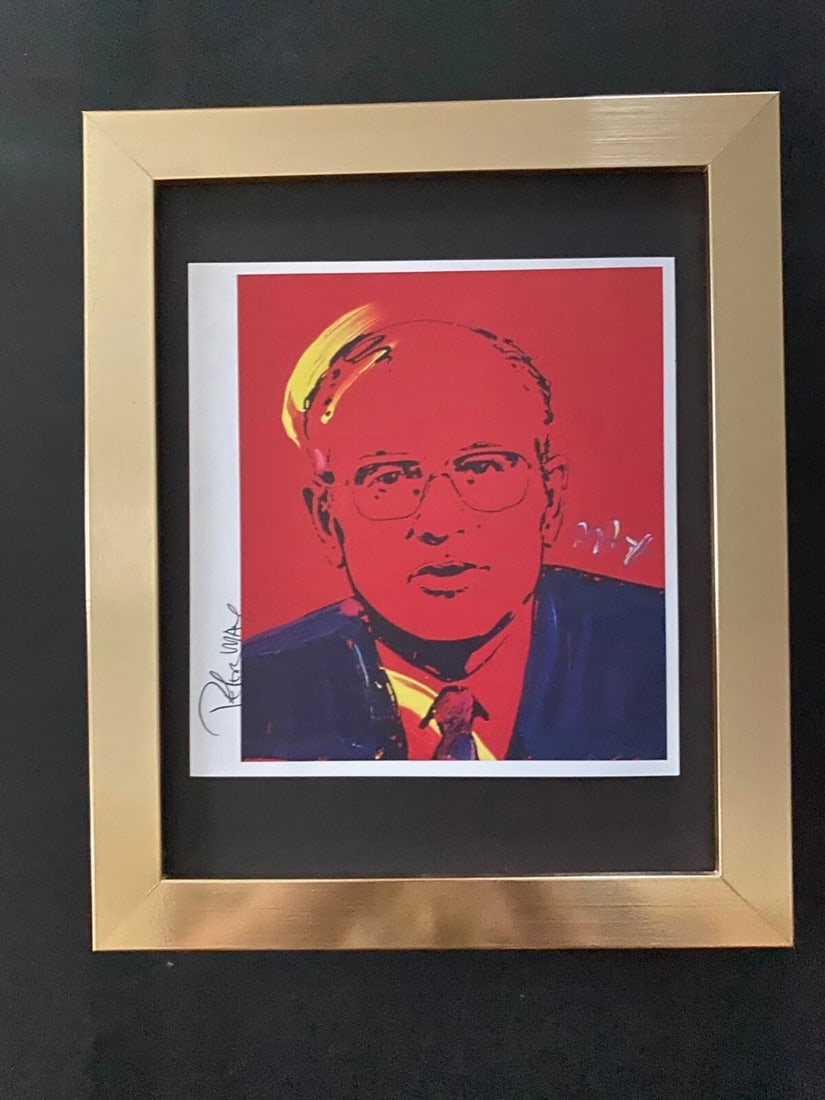 Peter Max | Vintage Print Signed | Mounted in a New 10x8 in Frame: Up for Sale this Beautiful Vintage Offset Lithograph after Peter Max Facsimile Signed in ink. This piece is mounted on a 10 x 8 in. black acid free black board. Framed in Gold covering an area of 12x1