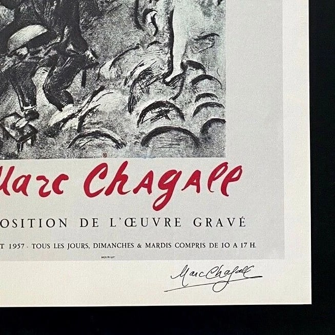 MARC CHAGALL | ORIGINAL VINTAGE 1975 | SIGNED PRINT | MOUNTED AND FRAMED - 3