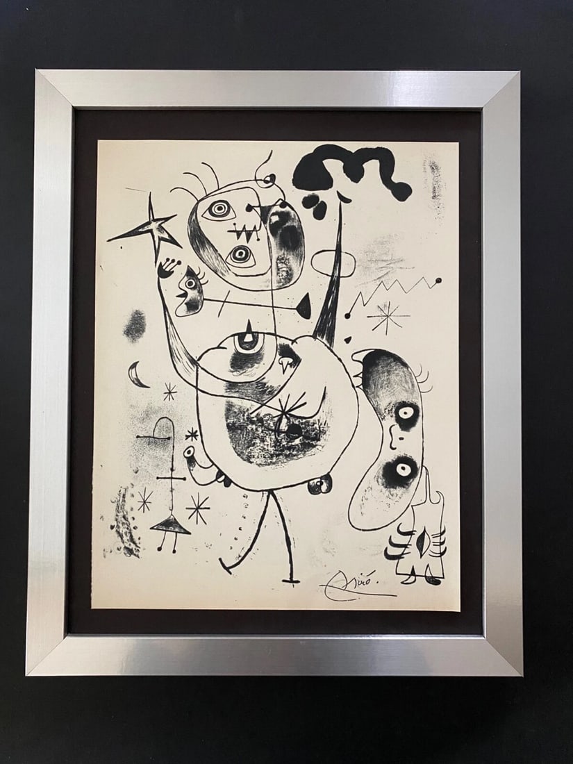 Joan Miro | Vintage 1958 Signed | Mounted & Framed Offset Lithograph (1 of 4)