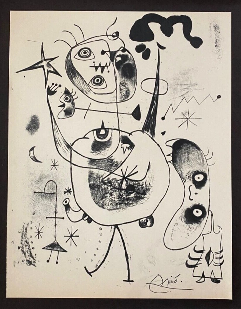 Joan Miro | Vintage 1958 Signed | Mounted & Framed Offset Lithograph - 3