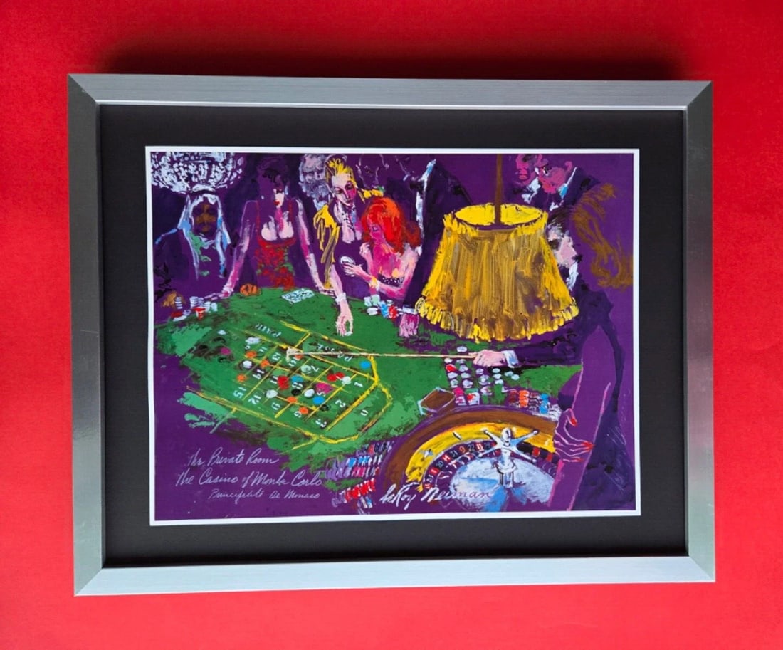 LeRoy Neiman LIFE IN MONACO Signed Pop Art Framed New 14x11 CASINO MONTECARL0: Beautiful and Scarce Original 1991 Print Leroy Neiman " CASINO MONTECARLO " Signed on the Plate This piece is mounted on a 14 x 11 in. black acid free premium black board. Framed covers an area of