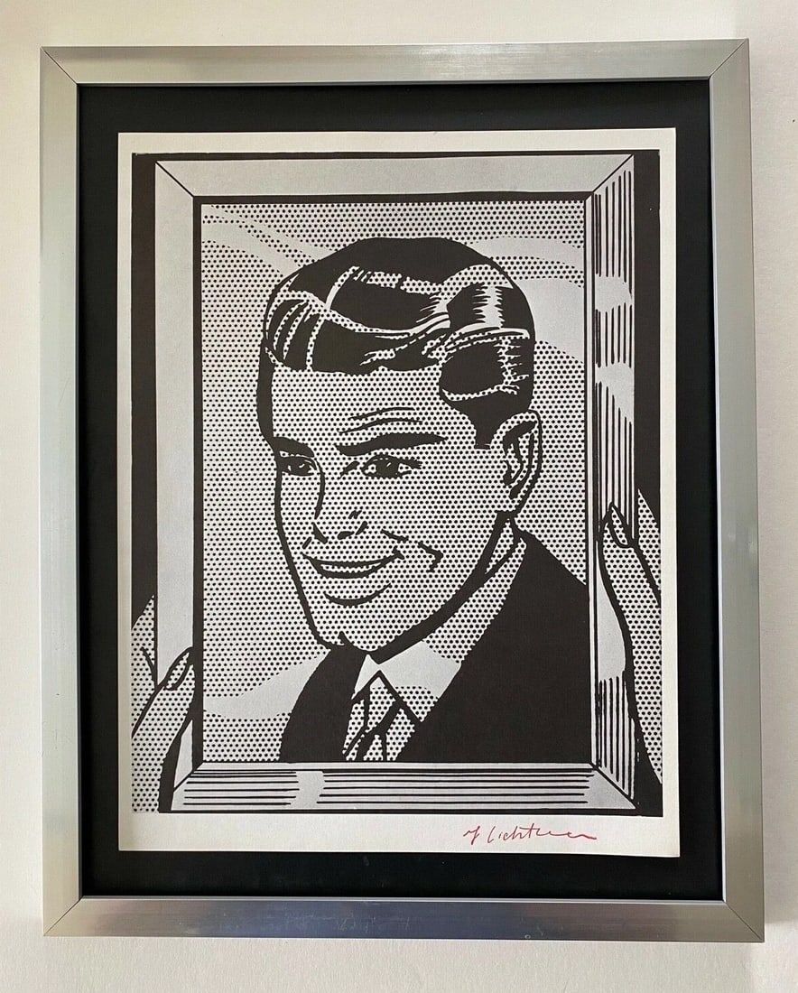 Roy Lichtenstein | Vintage 1970 Signed | Mounted & Framed Offset Lithograph: Up for Auction this Beautiful and Scarce Vintage 1972 Offset Lithograph Roy Lichtenstein "RECKON NOT SIR !" Stamp Signed Art Print is about 11 X 9 in. This piece is mounted on a 11 x 14 in. black acid