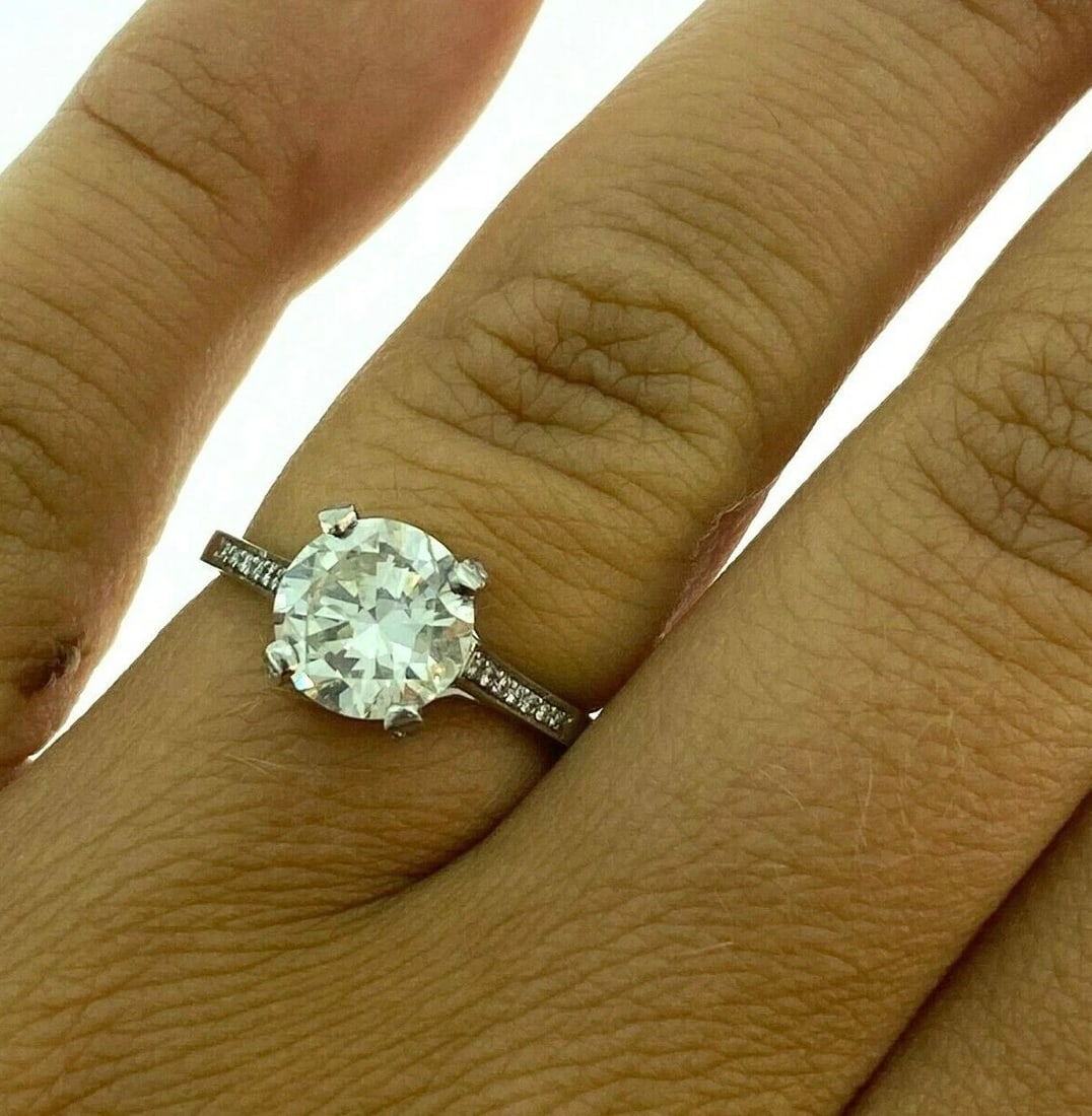 Vintage 1960’s 1.90 Carat Diamond Engagement Ring I-Color VS2 Clarity Platinum - 10