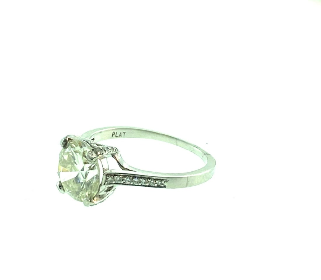 Vintage 1960’s 1.90 Carat Diamond Engagement Ring I-Color VS2 Clarity Platinum - 5