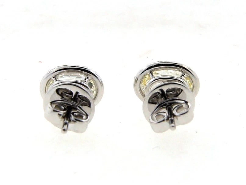 NICE 18k White Gold & Rose Cut & Micro Pave Diamond Earrings Circa 1990! - 4