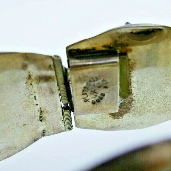 VINTAGE Sterling Silver & Mother of Pearl Bracelet American Indian - 4