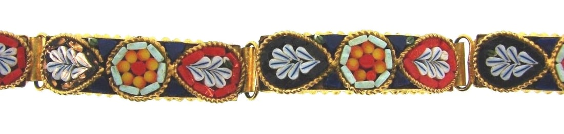CHIC Gold Plated & Macro Mosaic Bracelet: Title: CHIC Gold Plated & Macro Mosaic Bracelet Description: DK Macro Mosaic & Gold Plated Bracelet · Wonderful bracelet that is a necessity in your collection.· The weight is 19.8 grams.
