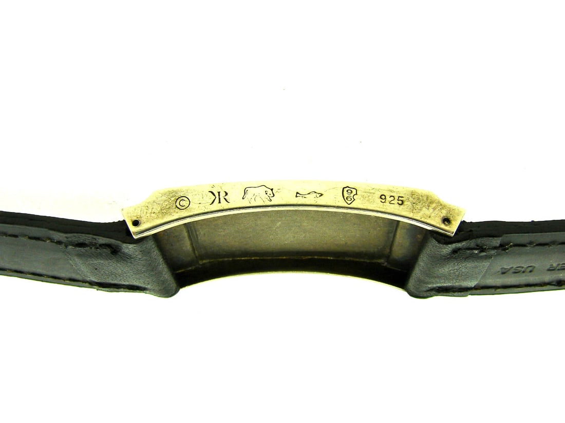 CLASSIC Sterling Silver & Leather ID Bracelet! - 4