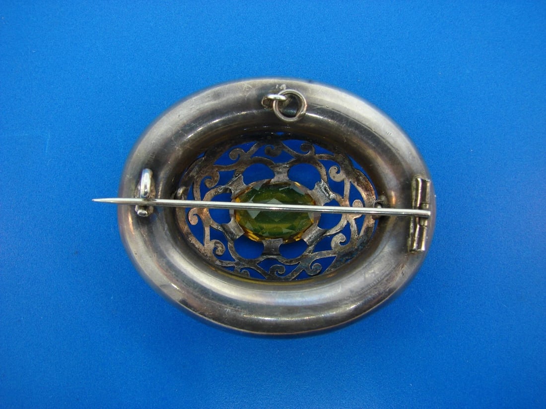 COOL Scottish Silver, Agate & Citrine Brooch - 4