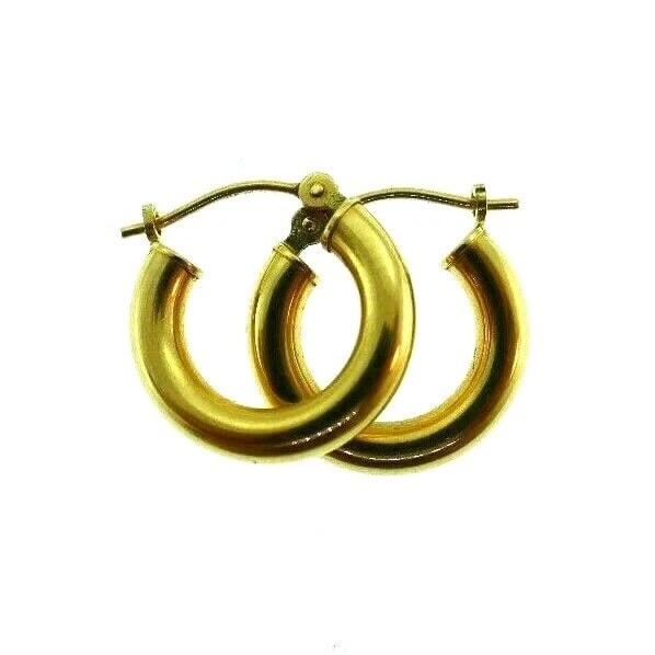 VINTAGE 14k Yellow Gold Hoop Earrings - 3