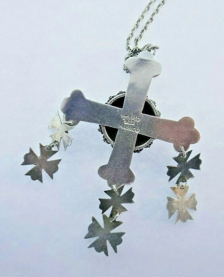 MEXICO TR-10 925 Silver & Topaz Necklace Vintage - 3