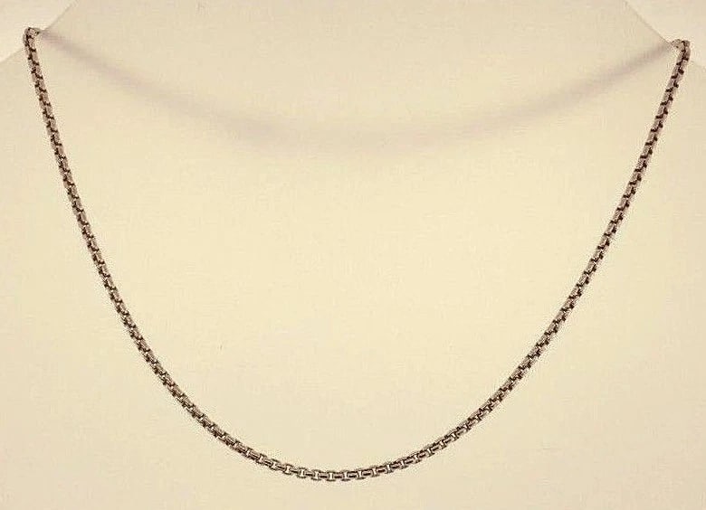 Sterling Silver Box Link Watch Chain - 4