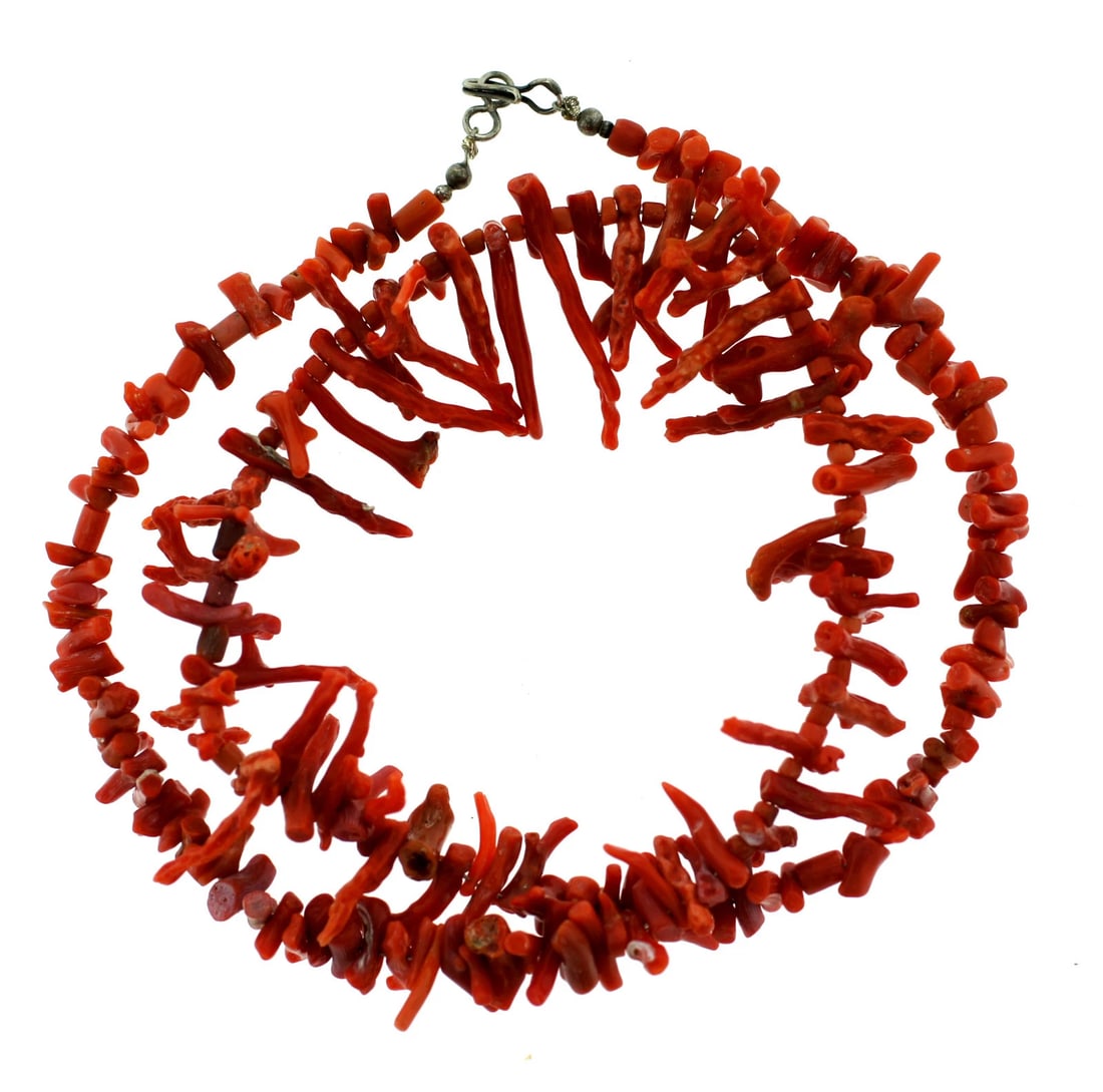 CORAL BRANCHES NECKLACE VINTAGE C.1960 STRAND GORGEOUS COLOR (1 of 7)
