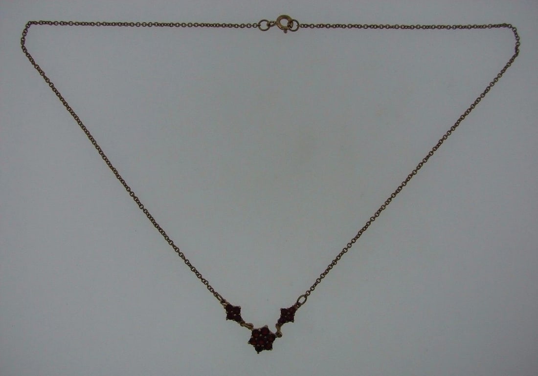 ELEGANT Sterling Silver & Garnet Necklace - 5