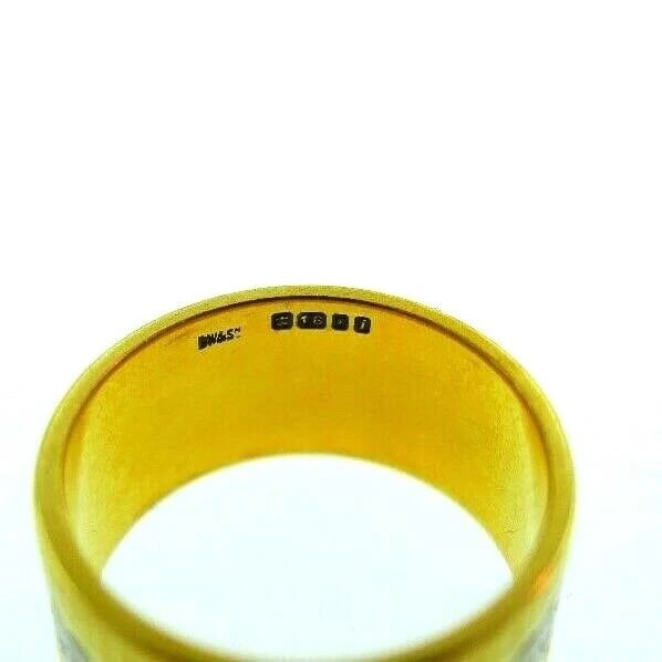VINTAGE 18k Yellow & White Gold Band Ring - 4