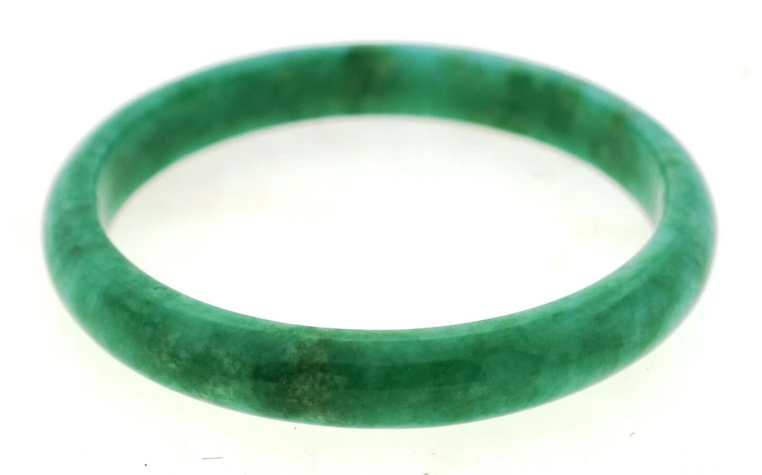 Natural Jadeite Jade Natural Color Bangle Bracelet Gem Identification Report - 4