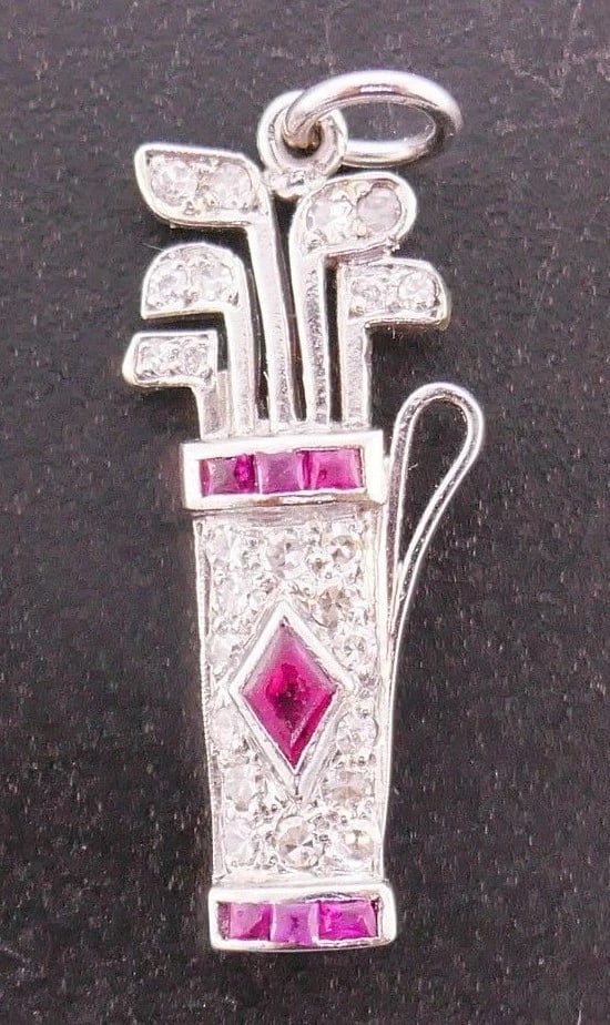 Platinum Diamond Ruby Charm - 3