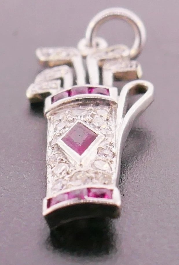 Platinum Diamond Ruby Charm - 4