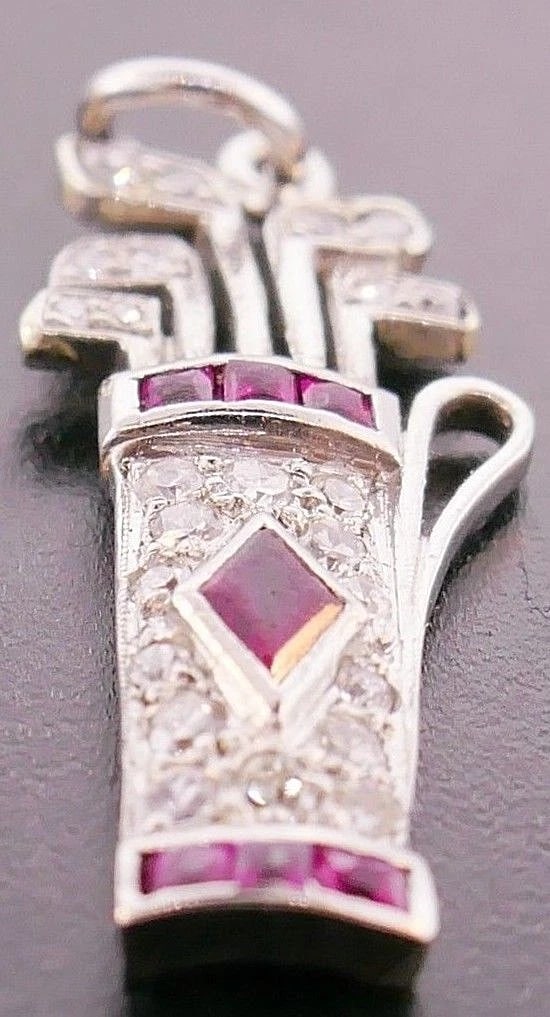 Platinum Diamond Ruby Charm - 6