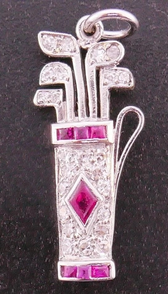 Platinum Diamond Ruby Charm - 7