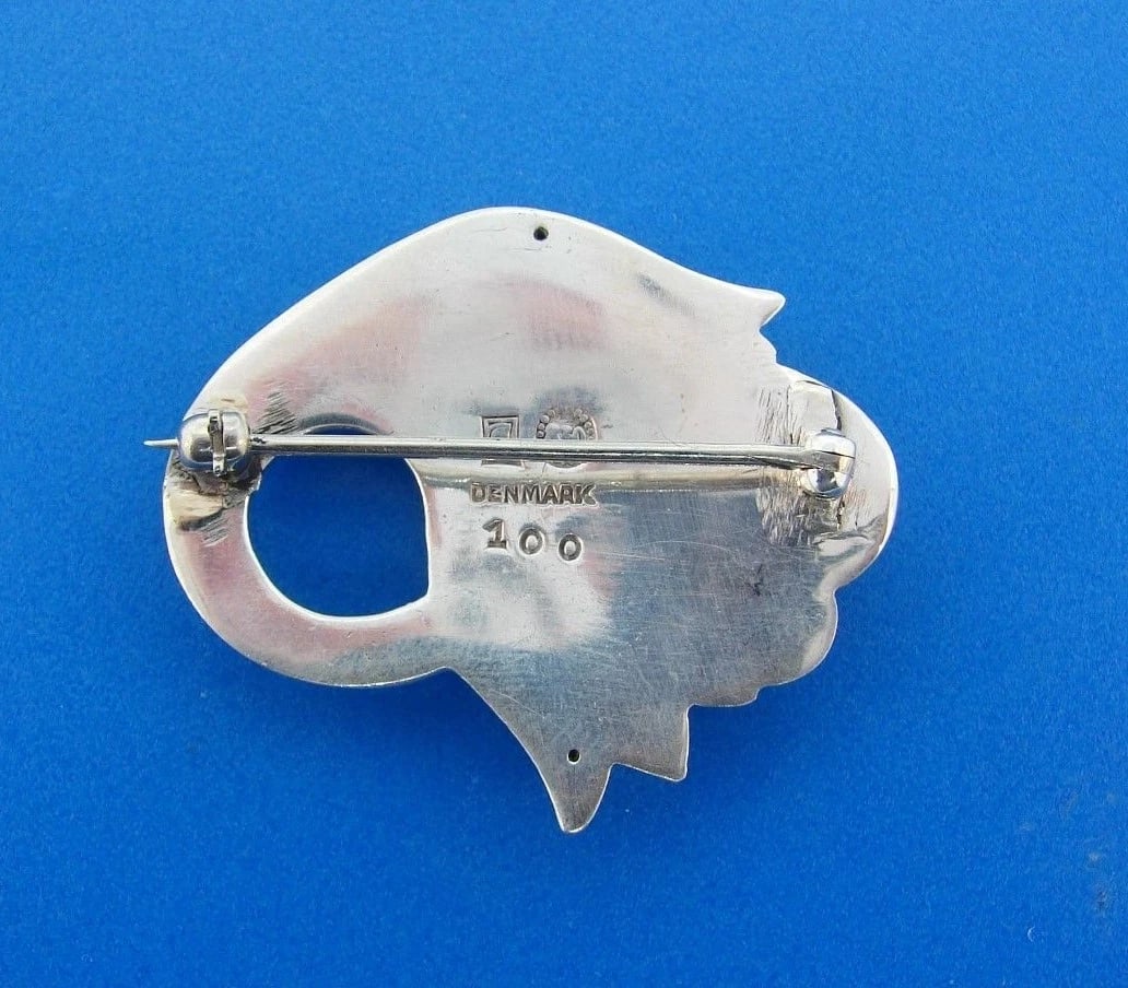 TIMELESS Georg Jensen Denmark Sterling Silver Brooch #100 - 3