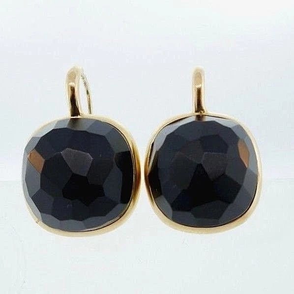 18k Yellow Gold Carved Onyx Earrings (1 of 9)