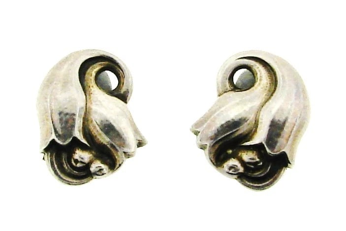 WOW Jensen Denmark Sterling Silver Earrings #100!: Title: WOW Jensen Denmark Sterling Silver Earrings #100! Description: Fine Jewelry, Arts & AntiquesPurveyors and Purchasers ofAntique and Estate Pieces, DK Jensen Denmark Sterling Silver Earrings! Thi